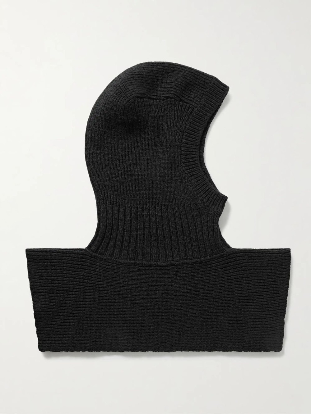 The Row Black Ribbed Knit Danylo Balaclava Hood M/L